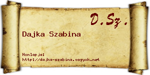 Dajka Szabina névjegykártya
